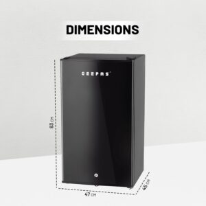 Geepas GRF1212BXE Single Door Mini Defrost Refrigerator-| Mini Fridge in Retro Design, Low Noise and Low Voltage| Quick Cooling and Easy Cleaning| Black - Image 10