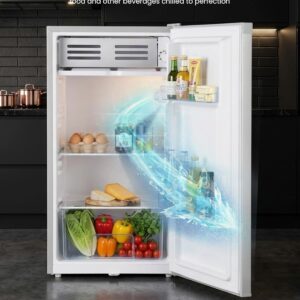 GEEPAS Defrost Mini Fridge with Lamp, Door Lock & Key, GRF115SPEN - Low Noise Design, Compact, Powerful Compressor, Energy Saving, Faster Cooling, Adjustable Thermostat, 110L Capacity - Image 4