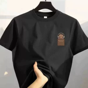 American Style Vintage Fashion Simple Design Print Cotton Men T Shirt Oversized Sports Short Sleeve Round Neck Couple Unisex Top - Image 7