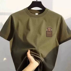 American Style Vintage Fashion Simple Design Print Cotton Men T Shirt Oversized Sports Short Sleeve Round Neck Couple Unisex Top - Image 6