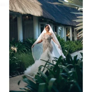 Off The Shoulder African Wedding Dresses Black Girls Ruffled Beaded Aso Ebi Women Bridal Gowns Vestido De Novia Customized - Image 2