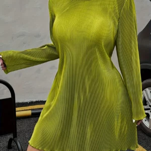 plus Size Dress Elegant Casual Fashion Pit Stripe Fabric Women's plus Size Dresses Stylish Comfortable Fit-and-Flare Gowns - Image 2