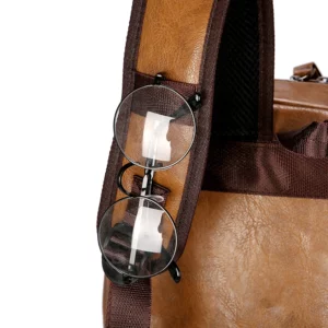Men Backpack PU Leather Bagpack Large Laptop Backpacks Male Mochilas Casual Schoolbag For Teenagers Boys High Quality Rucksack - Image 10