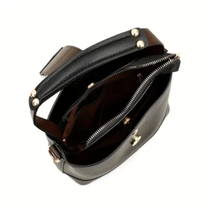 Elegant Solid Color Bucket Bag with Adjustable Shoulder Strap Versatile Crossbody Handbag for Women, Lightweight with Zipper. - Image 6