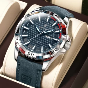 POEDAGAR Original Man Wristwatch Top Luxury Waterproof Luminous Date Week Watch For Men Quartz Sport Leather Men's Watches Reloj - Image 2