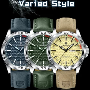 POEDAGAR Original Man Wristwatch Top Luxury Waterproof Luminous Date Week Watch For Men Quartz Sport Leather Men's Watches Reloj - Image 7