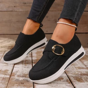 2025 Faux Suede Platform Loafers Women Lightweight Slip On Thick Sole Sneakers Woman Plus Size 43 Comfort Non Slip Casual Shoes - Image 3