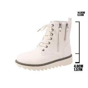 Retro Waterproof Leather Lace Up Work Boots Women 2025 Winter Thick Bottom Designer Ankle Boots Plus Size Woman's Short Booties - Image 6