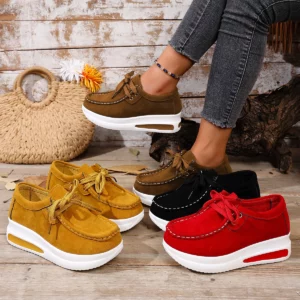 Spring/Autumn Sneakers Women Running Shoes Outdoor Breathable Lace-up Thick Bottom Casual Comfortable Shoe Large Size 36~43 - Image 6