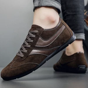 Fashion breathable men's casual shoes retro men's flat single shoes driving shoes - Image 1