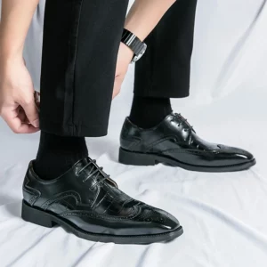 Brock British Korean version high-end suit shoes wedding small leather shoes men's business formal wear trendy men's shoes - Image 4