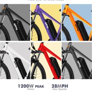 Qlife Electric Bike for Adults/Teens Racer-28MPH 21-Speed Peak 1200W Brushless Motor Electric Bicycles, 48V 10.4Ah Removable Battery Mountain Ebike, Up to 55 Miles, 27.5X2.1 - Image 2