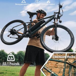 Qlife Electric Bike for Adults/Teens Racer-28MPH 21-Speed Peak 1200W Brushless Motor Electric Bicycles, 48V 10.4Ah Removable Battery Mountain Ebike, Up to 55 Miles, 27.5X2.1 - Image 5