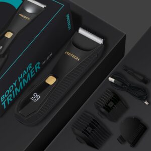 PRITECH Manscape Body Hair Trimmer for Men - Waterproof Pubic Hair Ball Trimmer, Ceramic Blade Electric Razor Body Shavers for Men with USB-C Charging, Wet/Dry Use, Nick-Free Mens Grooming Kits, Gift - Image 8
