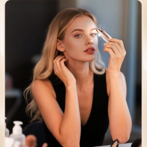 Eyebrow Trimmer Facial Hair Removal for Women: 2 in 1 Rechargeable Face Shaver and Eyebrow Razor - Painless Electric Hair Remover Device for Peach Fuzz Fine Hairs Upper Lip Chin - Image 6