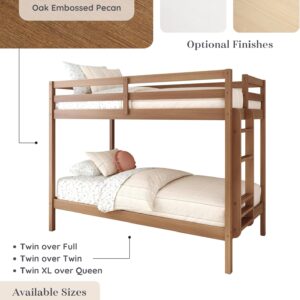 Grain & Grove Bear Twin Over Twin Bunk Bed, Sturdy Bunk Bed Frame for Kids, Plywood Bunk with Ladder, Guardrail, and Slats, No Box Spring Required, Oak Embossed Pecan - Image 6