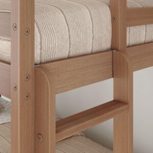 Grain & Grove Bear Twin Over Twin Bunk Bed, Sturdy Bunk Bed Frame for Kids, Plywood Bunk with Ladder, Guardrail, and Slats, No Box Spring Required, Oak Embossed Pecan - Image 8