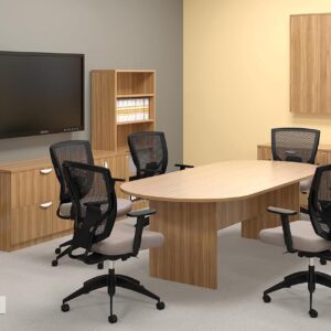 GOF 6FT, 8FT, 10FT Conference Table & Chair (G11320B) Set, Dark Cherry, Espresso, Artisan Grey, Mahogany, Walnut (8ft Table with 6 Chairs, Walnut) - Image 2