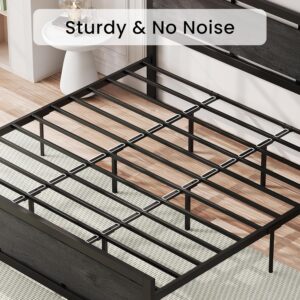 LIKIMIO King Bed Frame with Headboard and Footboard, Metal Strong Supports, Easy Assembly, Noise-Free, No Box Spring Needed, Charcoal Grey - Image 5