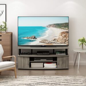 Furinno JAYA Large Entertainment Stand for TV Up to 55 Inch, French Oak Grey/Black - Image 3