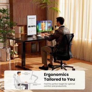 ErGear Height Adjustable Electric Standing Desk, 48 x 24 Inches Sit Stand up Desk, Memory Computer Home Office Desk, Black - Image 6