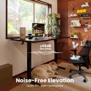 ErGear Height Adjustable Electric Standing Desk, 48 x 24 Inches Sit Stand up Desk, Memory Computer Home Office Desk, Black - Image 8