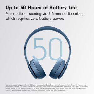 Beats Solo 4 - Wireless On-Ear Bluetooth Headphones, Up to 50-Hour Battery Life, Ultra-Lightweight Comfort, Powerful and Balanced Sound, Apple & Android Compatible - Slate Blue - Image 5
