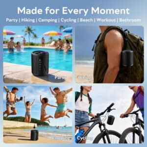 Portable Bluetooth Speaker, IPX7 Waterproof Wireless Speaker with 20W Loud Stereo Sound, 15H Playtime & Beat-Synced RGB Light, Small Outdoor Speaker for Shower, Pool, Beach, Hiking and Gifts - Image 5