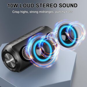 Hupoaf Bluetooth Speaker, 2026 New Portable Wireless Speaker with 6D Loud Sound, IPX7 Waterproof, HD Call, RGB Lights, 12H Playtime for Home/Party/Outdoor/Beach, Stocking Stuffers/White Elephant Gift - Image 2