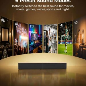 ULTIMEA Sound Bar with Wireless Subwoofer, 240W Peak Power, VoiceMX & BassMX, App Control, 2.1ch Soundbar for Smart TV, Adjustable Bass, HDMI, Optical, Bluetooth 6.0, Poseidon M30 (2026 Model) - Image 5
