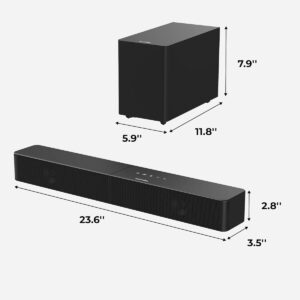 ULTIMEA Sound Bar with Wireless Subwoofer, 240W Peak Power, VoiceMX & BassMX, App Control, 2.1ch Soundbar for Smart TV, Adjustable Bass, HDMI, Optical, Bluetooth 6.0, Poseidon M30 (2026 Model) - Image 8