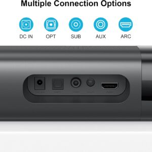 Sound Bar with Subwoofer, 110W Sound Bar with Adjustable Deep Bass & 3 EQ Modes, Bluetooth/ARC/Opt/AUX Connect, Sound Bar for Smart TV - Image 6