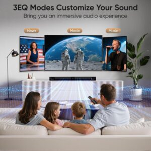 Sound Bar for Smart TV, 80W 2.0 Channel Detachable Soundbar with Optical/ARC/AUX/Bluetooth, Surround Sound System for Home Theater, Wall Mountable or Desktop TV Speaker. - Image 5