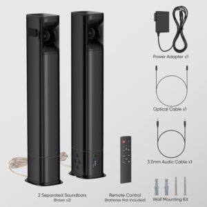 Sound Bar for Smart TV, 80W 2.0 Channel Detachable Soundbar with Optical/ARC/AUX/Bluetooth, Surround Sound System for Home Theater, Wall Mountable or Desktop TV Speaker. - Image 7