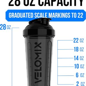 VELOMIX -2 Pack- 28 oz Protein Shaker Bottles for Protein Mixes - 2x Wire Whisk | Leak Proof Shaker Cups for Protein Shakes | Protein Shaker Bottle Pack (Black/Transparent) - Image 3