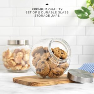 JoyJolt All-Sides Cookie Jar. Set of 2 Cookie Jars for Kitchen Counter with Lids, Candy Jar, Dog Treat Container, Laundry Detergent Container, Large Canisters, Half Gallon Glass Jar with Lid Airtight - Image 7