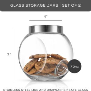 JoyJolt All-Sides Cookie Jar. Set of 2 Cookie Jars for Kitchen Counter with Lids, Candy Jar, Dog Treat Container, Laundry Detergent Container, Large Canisters, Half Gallon Glass Jar with Lid Airtight - Image 8