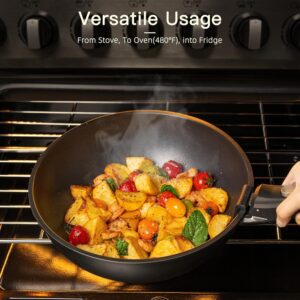 Astercook 21 Pcs Pots and Pans Set Non Stick, Ceramic Cookware Set Detachable Handle, RV Kitchen Cooking Set Removable Handles, Oven Safe, Induction Ready, Stackable, Black, Mothers Day Gifts - Image 6