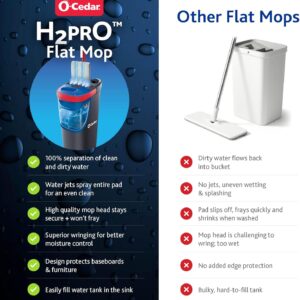O-Cedar H2prO Flat Mop System | Quick Cleaning Tool | Clean with Water | Machine Washable Reusable Microfiber Mop Pad | Safe on Wood Floors, Vinyl, Tile, Baseboards, Walls - Image 6