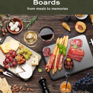 SNOWCLAD Stainless Steel Cutting Board,Double Sided Steel Bread Boards for kitchen,Stainless Steel/Wheat straw pp Large Board for meat,non toxic Chopping,16 * 11 Inch,Dishwasher Safe - Image 2