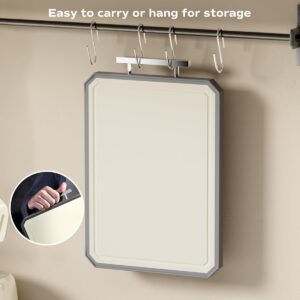SNOWCLAD Stainless Steel Cutting Board,Double Sided Steel Bread Boards for kitchen,Stainless Steel/Wheat straw pp Large Board for meat,non toxic Chopping,16 * 11 Inch,Dishwasher Safe - Image 6