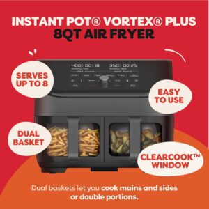 Instant Pot Vortex Plus XL 8QT ClearCook Air Fryer, Clear Windows, Custom Programming, 8-in-1 Functions that Crisps, Broils, Roasts, Dehydrates, Bakes, Reheats, from the Makers of Instant Pot, Black - Image 4