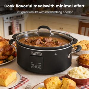 HOMECOOKIN Slow Cooker, Extra Large 10 Quart Digital Programmable Slow Cookers with Timer, Dishwasher Safe Glass Lid & Crock, Kitchen Appliance for Families and Gatherings, Black - Image 9