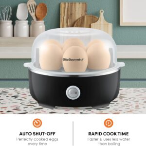 Elite Gourmet EGC115B Easy Egg Cooker Electric 7-Egg Capacity, Soft, Medium, Hard-Boiled Egg Cooker with Auto Shut-Off, Measuring Cup Included, BPA Free - Image 3