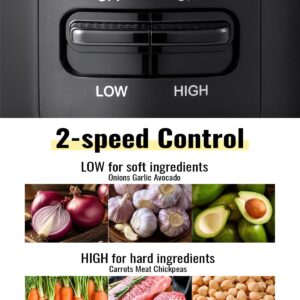 Food Chopper, 4 Cup Mini and Fast Food Processor, Electric Meat Grinder with 2 Speed, 4 Stainless Steel Blades, and Whisk, 400W Power for Chopping, Mixing, Emulsifying, Puree and Whisking, BPA-Free - Image 3