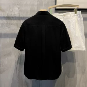 Short Sleeve With Pocket Male Shirts Button Up Print Loose Men's Shirt Fashion 2025 Summer Vintage Tops High Quality Clothing - Image 3
