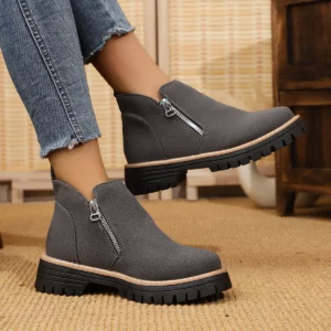 Women Simple and Stylish Boots Plus Size Platform Shoes Women 2025 Thick Sole Ankle Boots Fashion Comfortable for Women - Image 5