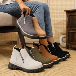 Women Simple and Stylish Boots Plus Size Platform Shoes Women 2025 Thick Sole Ankle Boots Fashion Comfortable for Women - Image 6