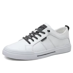 New Designer Leather Sneakers for Men Spring Autumn Fashion Casual Shoes Male Solid Color Lace Soft Sole Korean Board Shoes Man - Image 6