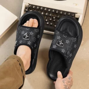 2026 new fashion brand slippers summer thick soled sandals outdoor men's flip flip flip slippers single row men's beach slippers - Image 6